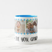 Liefde Oma Sweet Blue 4 Fotocollage Mok (Center)