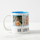 Liefde Oma Sweet Blue 4 Fotocollage Mok (Links)