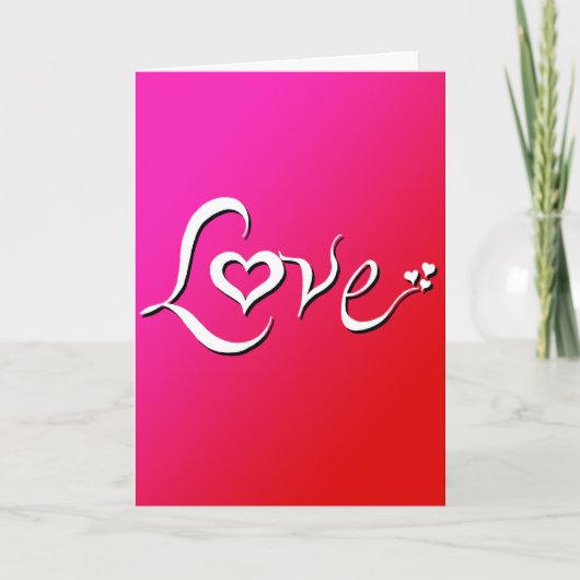 Liefde - omgekeerd roze mengsel feestdagen kaart (Voorkant)