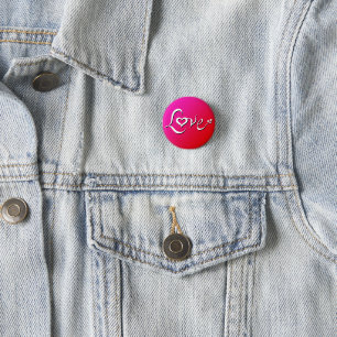 Liefde - omgekeerde roze mengsel ronde button 3,2 cm