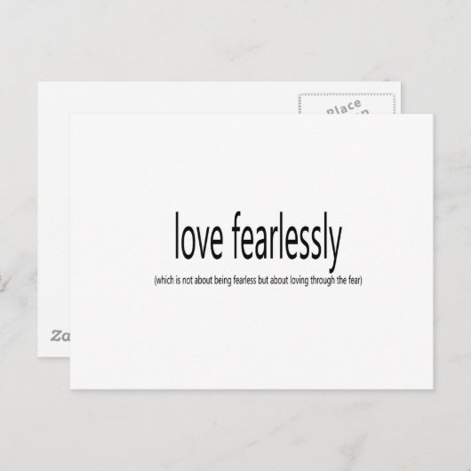 Liefde Onbevreesd gezegde Quote kunst Briefkaart (Voorkant / Achterkant)