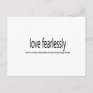 Liefde Onbevreesd gezegde Quote kunst Briefkaart