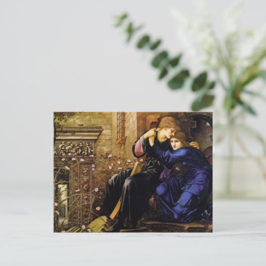 Liefde onder de ruïnes Pre-Raphaelite Art Briefkaart (Staand voorkant)