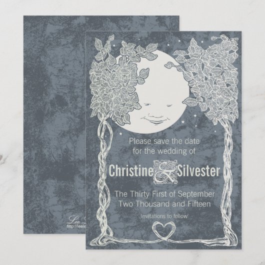 Liefde onder de sterren, bewaar de datum save the date (Voorkant / Achterkant)