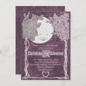 Liefde onder de sterren, bruiloft kaart (Voorkant / Achterkant)