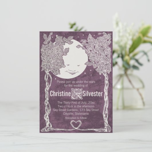 Liefde onder de sterren, bruiloft kaart (Staand voorkant)