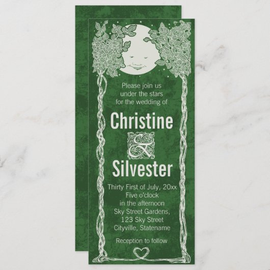 Liefde onder de sterren, bruiloft kaart (Voorkant / Achterkant)