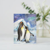Liefde onder de sterren - Penguin Lovers Briefkaart (Staand voorkant)
