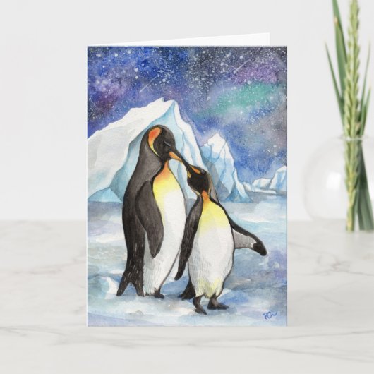 Liefde onder de sterren - Penguin Lovers Kaart (Voorkant)