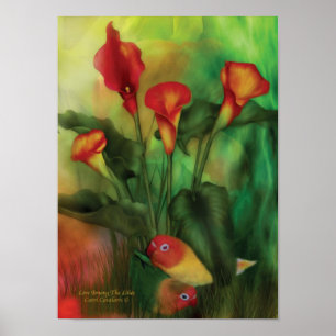Liefde onder het Poster Lilies/Print
