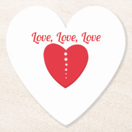 Liefde Onderzetter Rode Hart & Stippen