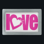 " liefde " ontspant witte roze kraakgordel gesp<br><div class="desc">Slogan houdt van sluiting die uniek is ontworpen door Sarah Trett.</div>