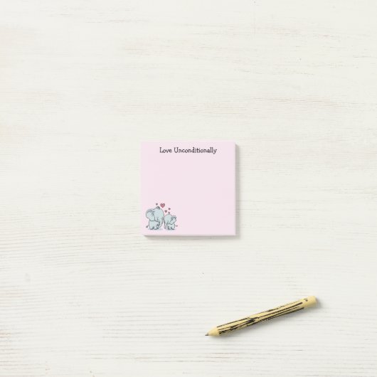 Liefde onvoorwaardelijk olifanten post-it® notes (Op bureau)