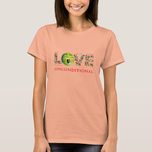 Liefde onvoorwaardelijk t-shirt (Voorkant)