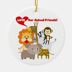Liefde onze diervrienden keramisch ornament