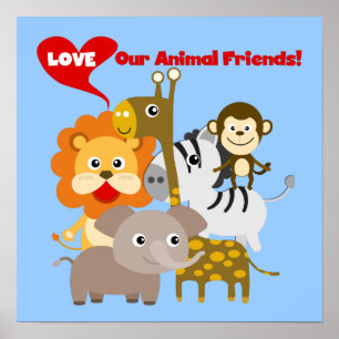Liefde onze diervrienden poster