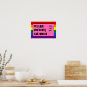 Liefde onze LGBTQ-Kay Klanten Rainbow Flag Logo Poster (Keuken)