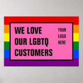 Liefde onze LGBTQ-Kay Klanten Rainbow Flag Logo Poster (Voorkant)