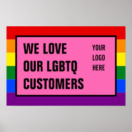 Liefde onze LGBTQ-Kay Klanten Rainbow Flag Logo Poster