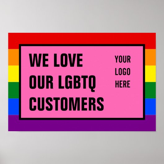 Liefde onze LGBTQ-Kay Klanten Rainbow Flag Logo Poster (Voorkant)