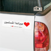 Liefde onze moslimburen bumpersticker (Op Truck)