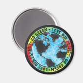 Liefde onze planeet groen magneet (Voorkant / Achterkant)