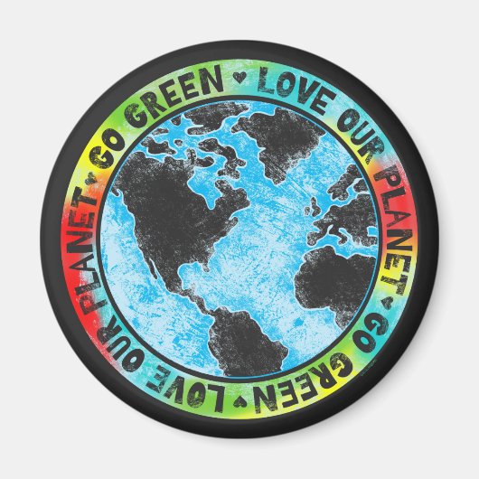 Liefde onze planeet groen magneet (Voorkant)