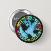 Liefde onze planeet groen ronde button 5,7 cm (Voorkant /achterkant)