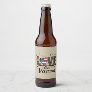 Liefde Onze Veteranen Dag Trotse Militaire Veteraa Bier Etiket