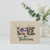 Liefde Onze Veteranen Dag Trotse Militaire Veteraa Briefkaart (Staand voorkant)