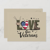 Liefde Onze Veteranen Dag Trotse Militaire Veteraa Briefkaart (Voorkant / Achterkant)