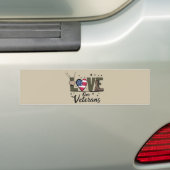Liefde Onze Veteranen Dag Trotse Militaire Veteraa Bumpersticker (Op auto)