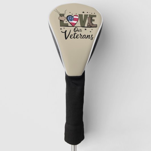 Liefde Onze Veteranen Dag Trotse Militaire Veteraa Golfheadcover (Voorkant)