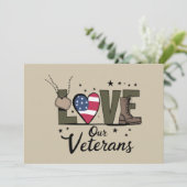 Liefde Onze Veteranen Dag Trotse Militaire Veteraa Kaart (Staand voorkant)