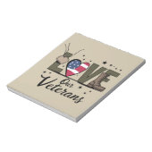 Liefde Onze Veteranen Dag Trotse Militaire Veteraa Notitieblok (Linkerzijde)