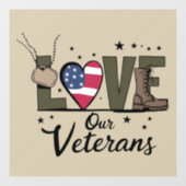Liefde Onze Veteranen Dag Trotse Militaire Veteraa Raamsticker (Vel)