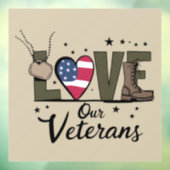 Liefde Onze Veteranen Dag Trotse Militaire Veteraa Raamsticker (Vel 3)