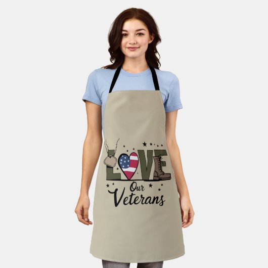 Liefde Onze Veteranen Dag Trotse Militaire Veteraa Schort (Gedragen)