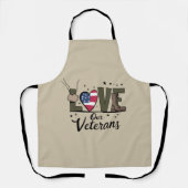 Liefde Onze Veteranen Dag Trotse Militaire Veteraa Schort (Voorkant)