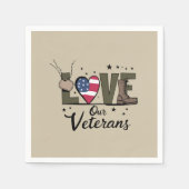 Liefde Onze Veteranen Dag Trotse Militaire Veteraa Servet (Voorkant)