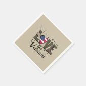 Liefde Onze Veteranen Dag Trotse Militaire Veteraa Servet (Hoek)