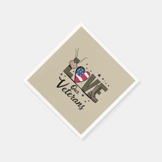 Liefde Onze Veteranen Dag Trotse Militaire Veteraa Servet (Hoek)