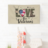 Liefde Onze Veteranen Dag Trotse Militaire Veteraa Spandoek (Insitu)