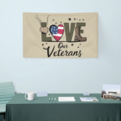Liefde Onze Veteranen Dag Trotse Militaire Veteraa Spandoek (Beurs)