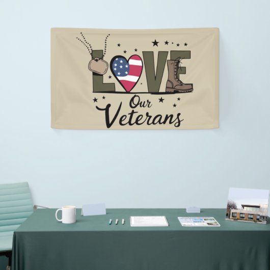 Liefde Onze Veteranen Dag Trotse Militaire Veteraa Spandoek (Beurs)
