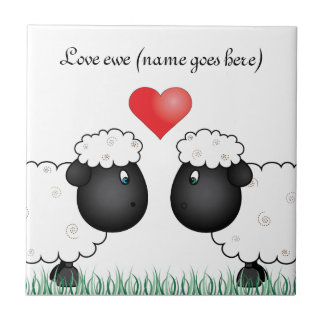 Liefde oowe schapen tegeltje