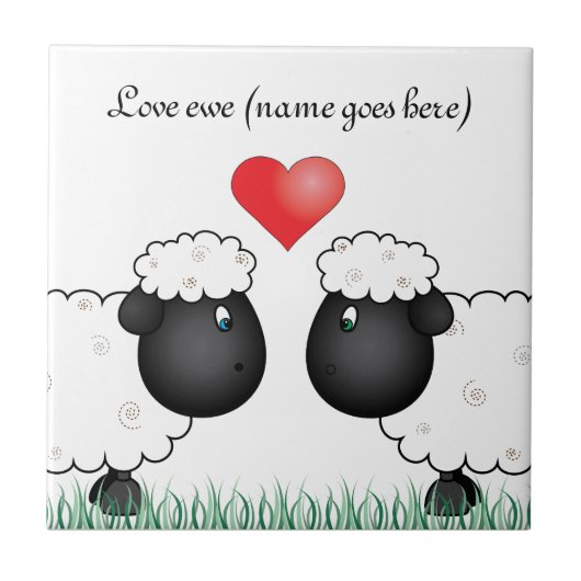 Liefde oowe schapen tegeltje (Voorkant)