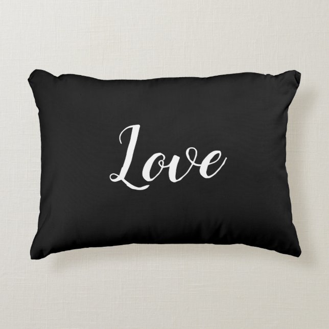 "Liefde" op Black & White Accent Pillow Accent Kussen (Voorkant)