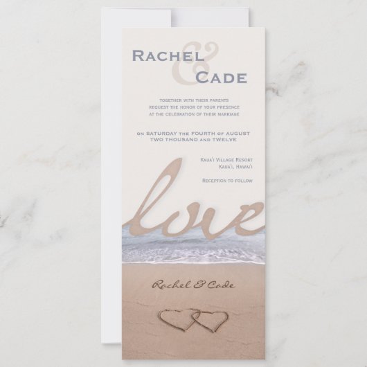 Liefde op de beach Wedding-uitvindingen Kaart (Voorkant)