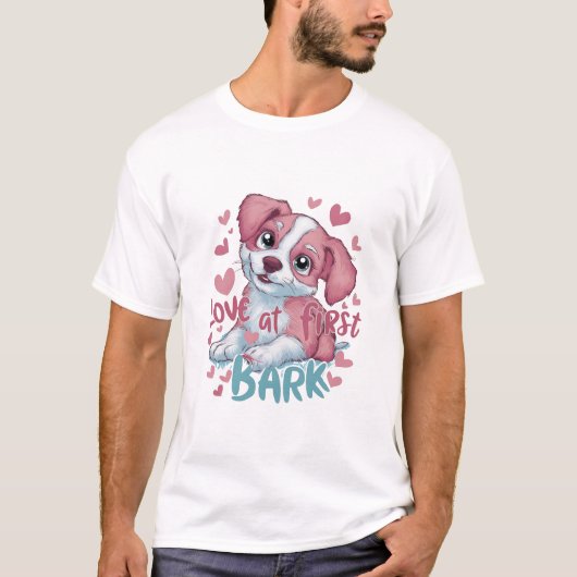 Liefde Op De Eerste Blaff: Puppyliefde T-shirt (Voorkant)